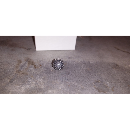 353 - Pandora Silver Nobble Patterned Charm In Box