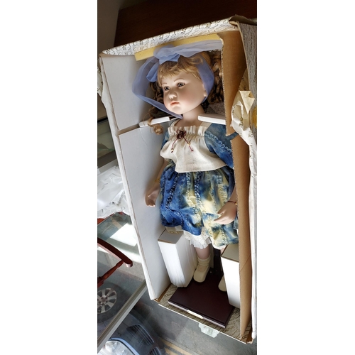 34 - Large China Doll Called Janice In Box Plus A Angel Doll