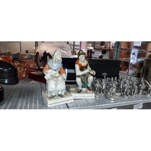 459 - 2 China Lady And Gentleman Figurines