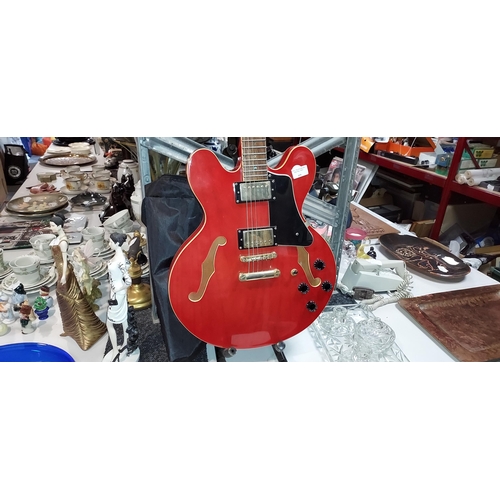 419 - Westfield E7000 Semi-Acoustic Red Guitar With Carry With Bag