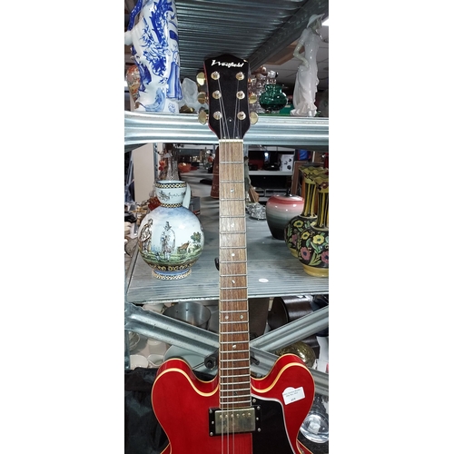 419 - Westfield E7000 Semi-Acoustic Red Guitar With Carry With Bag