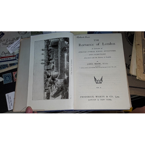 556 - Selection Of Ordnance Survey Maps And Guide Plus A The Romance Of London By John Timbs F.S.A.