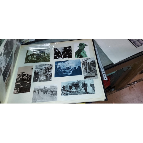 564 - Large Photo Album With War Paper Cut Outs