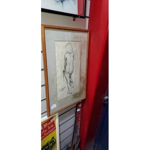 124 - Framed Signed And Dated Nude Drawing