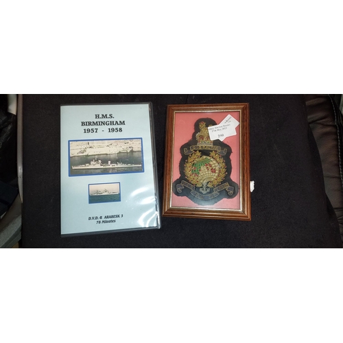 290 - Gibraltar Arm Patch Framed Plus A Dvd On Chatham Dockyard