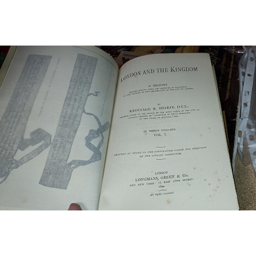 3 - London & The Kingdom By Reginald & Sharpe, 3 Vol Book Set, 1894/95, Presentation Copy Book Plate Lig... 