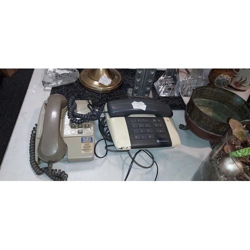 475 - 2 Vintage Push Button Telephones