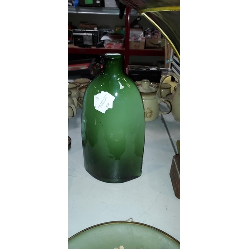 520 - Green Glass Bottle With White Lining