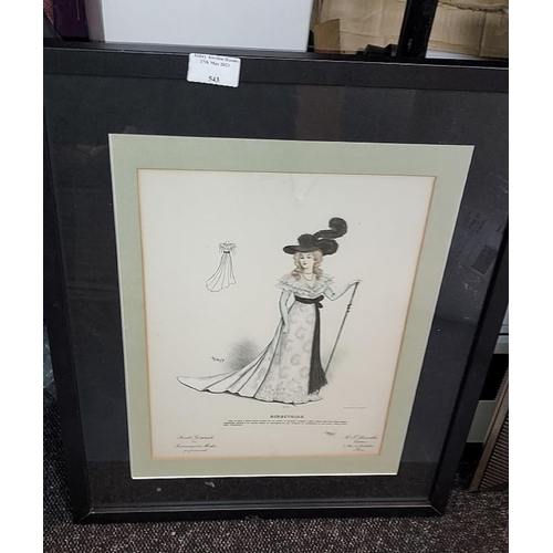 543 - Framed French Fashion Print