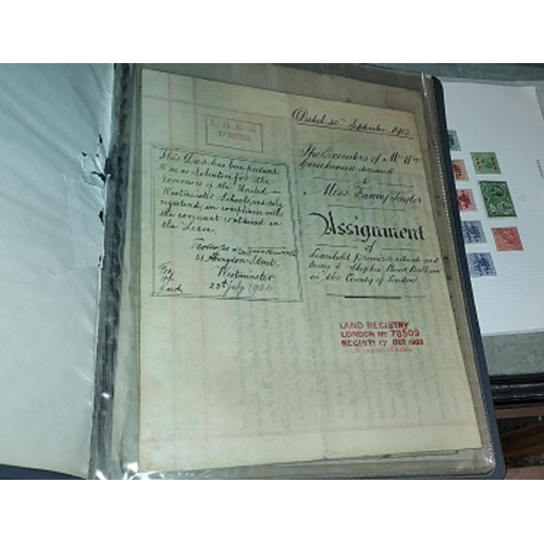 553 - Folder Of London Title Deeds And Receipts