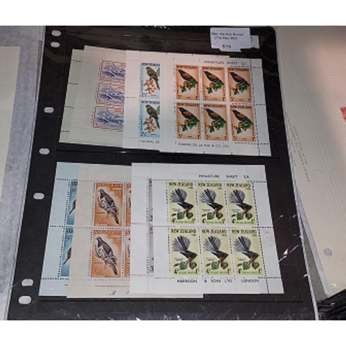 575 - Page Of New Zealand Miniature Sheets Stamps