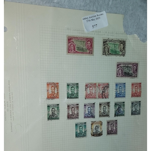 577 - Page Of George V1 South Rhodesia Stamps