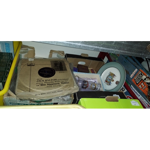 607 - Box Of Royal Memorabilia + A Box Of 78'S Records