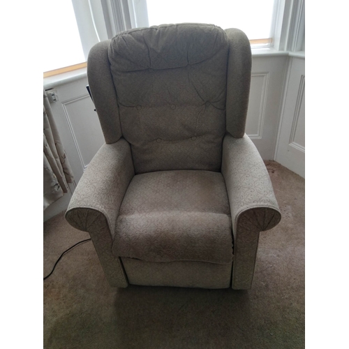 36 - Cloth Rise And Recline Chair Bottom To Foot Rest Needs Cleaning