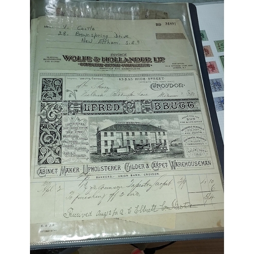 553 - Folder Of London Title Deeds And Receipts