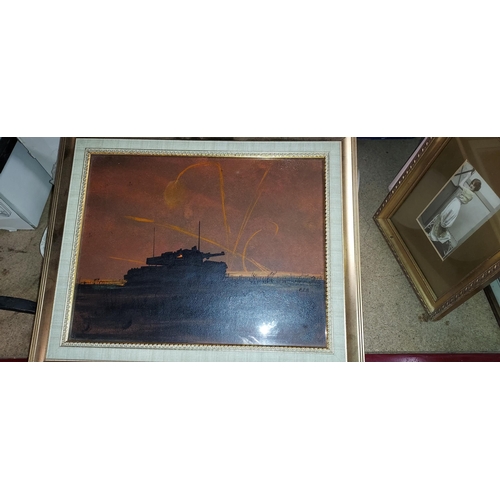 630 - 3 Framed Signed Military Oil Paintings