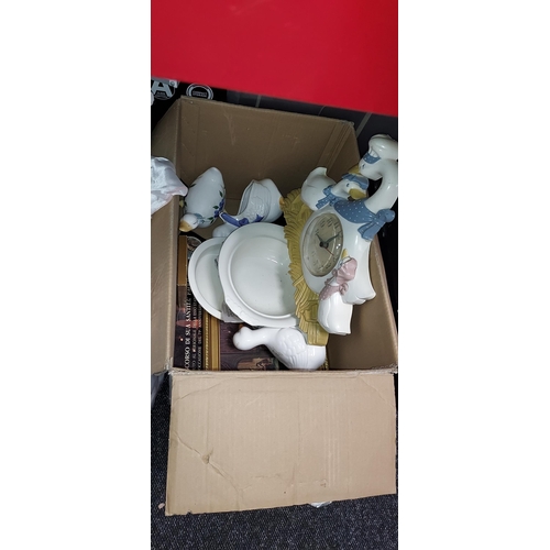 649 - Box Of China Ducks Including A Clock