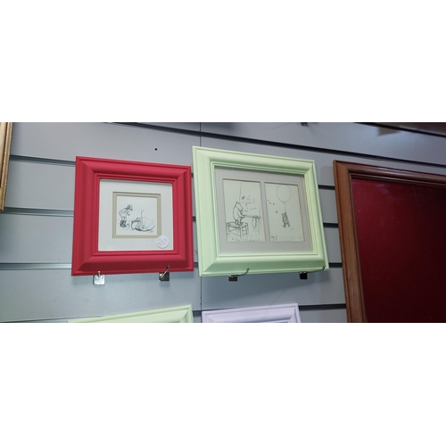 106 - Set Of 6 Small Framed Winnie The Pooh Pictures