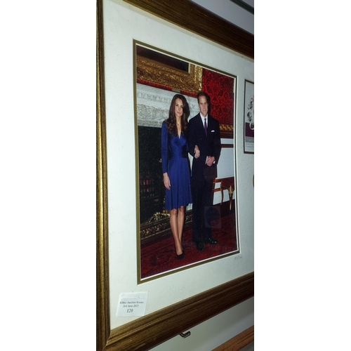 120 - Limited Edition Framed Royal Union 2011 Prince William And Kate Middleton First Day Cover And Coin S... 