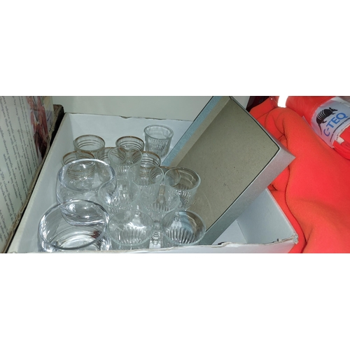 145 - Box Of Glassware Including 2 Coronation Glasses