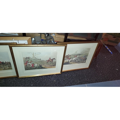 520 - 4 Framed Foxing Scene Pictures