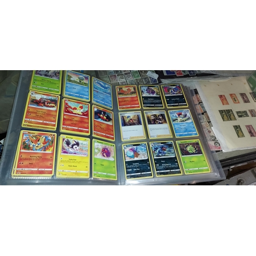 533 - Folder Containing 537 English/Japanese Pokemon Cards Including 39 Holo/Reverse