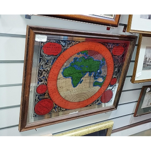 108 - Framed Map Advertising Mirror