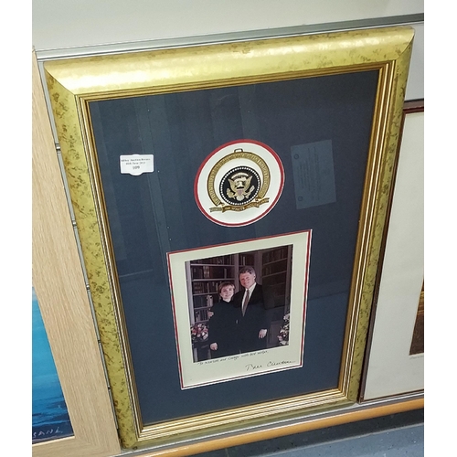 109 - Large Framed Bill Clinton Us President Signed Picture