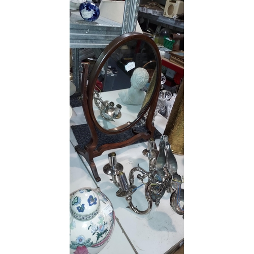 527 - Mahogany Swing Mirror