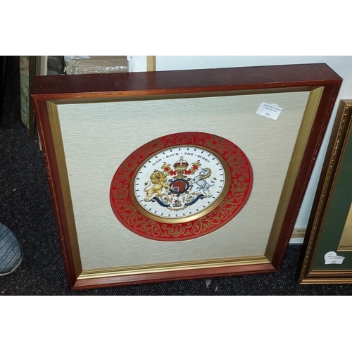 531 - 1953 Coronation Crown Derby Plate Framed