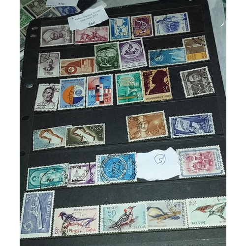 560 - 2 Sided Sheet Of Indian Stamps