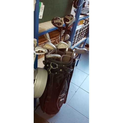 66 - Mixed Set Of Golf Clubs Including Donnay, Mizuno And Woodworm Zoom In Wilson Bag Plus A Folding Golf... 