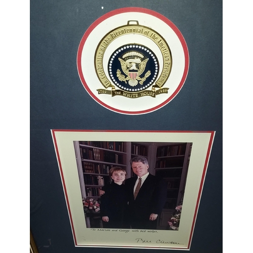 109 - Large Framed Bill Clinton Us President Signed Picture