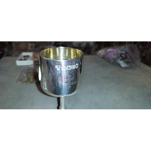 368 - 1977 Heavy Solid Silver Queens Silver Jubilee Goblet