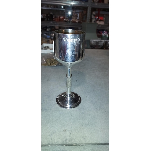 368 - 1977 Heavy Solid Silver Queens Silver Jubilee Goblet