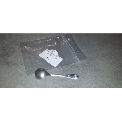 370 - Antique 1920'S Solid Silver Salt Spoon