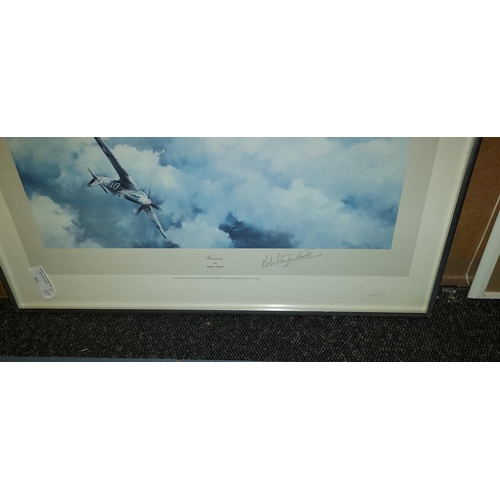 533 - Framed Hurricane Raf Print Signed By Stanford Tuck