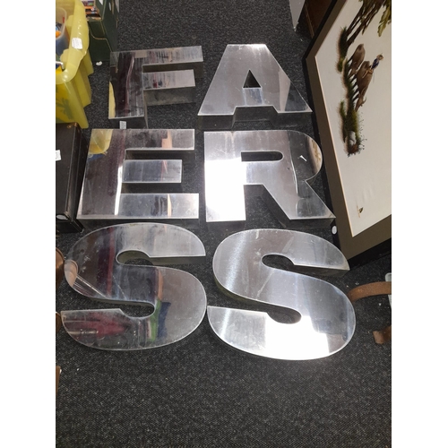 91 - Crate Of Various Large Stainless Steel Letters