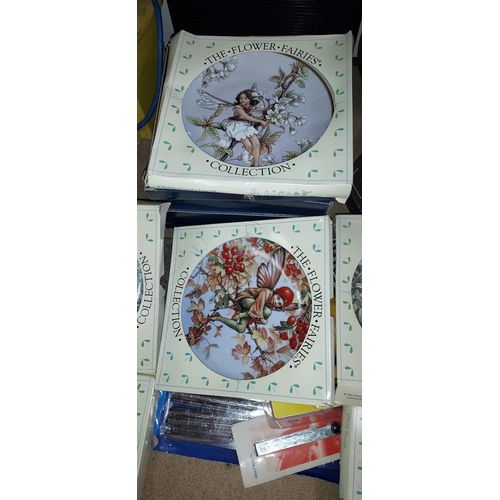 144 - 5 X Flower Fairy Plates In Box With Certificates