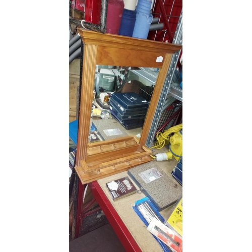 151 - Small Pine Framed Mirror With Shelf