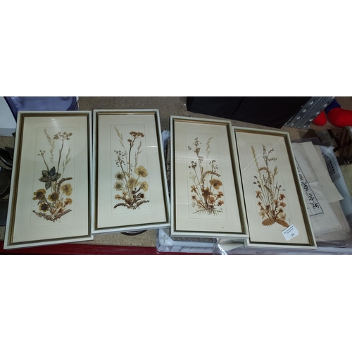 236 - 4 Framed Pictures Of Dried Flowers