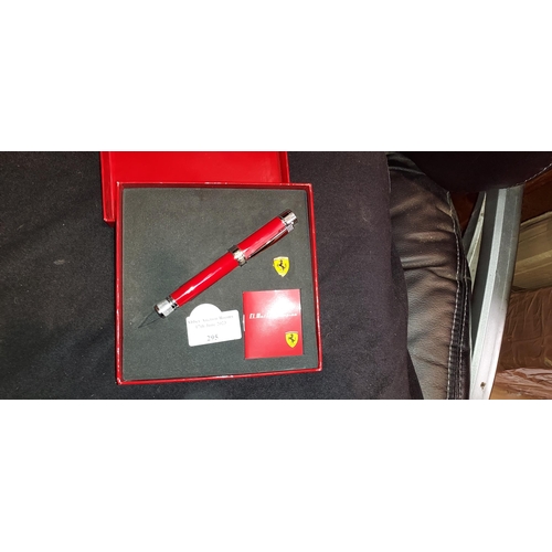 295 - Boxed Ferrari Pen Made From A Piston With Badge Etc In Box