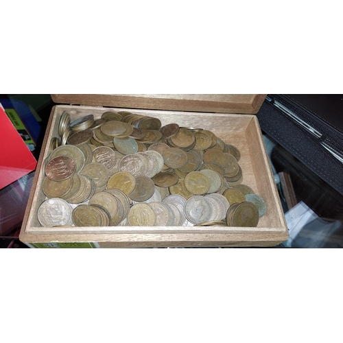 307 - Cigar Box Of Assorted Coins