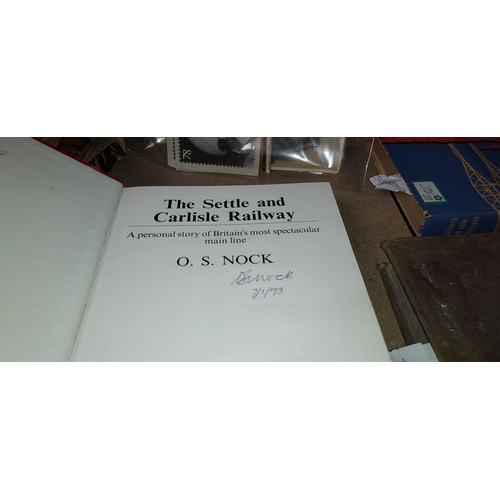 1 - 4 Signed Train Books, One Facet & Settle Carlisle Both Signed By O.S. Nock With Letter, Railway Maga... 