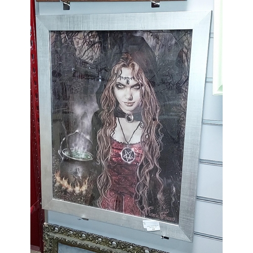 102 - Framed Fantasy Lady Print Signed Victoria Frances