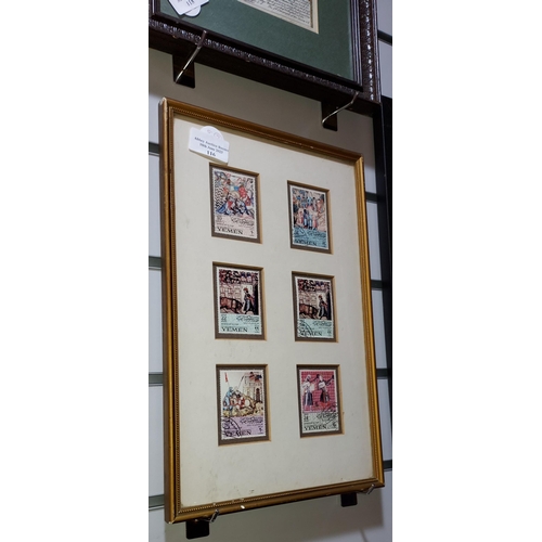 122 - Framed Set Of Yemen Stamps