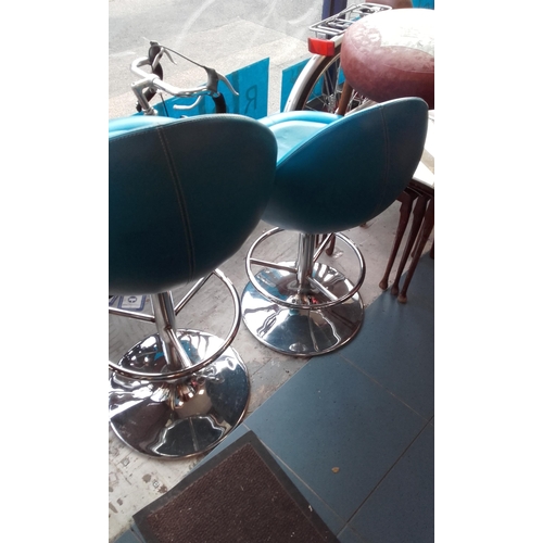 40 - 2 Leatherette And Chrome Bar Stools