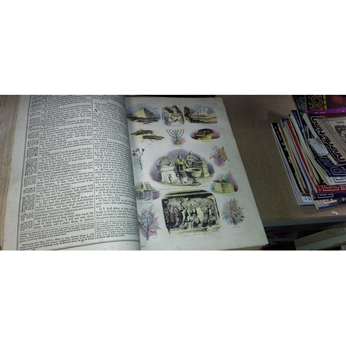 14 - Large Holy Bible With Coloured Pictures All The Way Through Front Cover Needs Reattaching