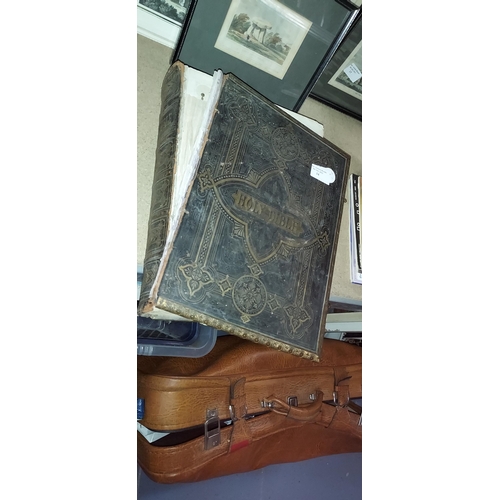 14 - Large Holy Bible With Coloured Pictures All The Way Through Front Cover Needs Reattaching