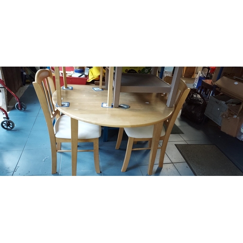 76 - Drop Leaf Table And 4 Chairs Need A Little Attention